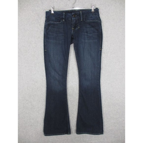 William Rast Women's Savoy Flare Jeans Low Rise Dark Wash Size 26 - Picture 1 of 10